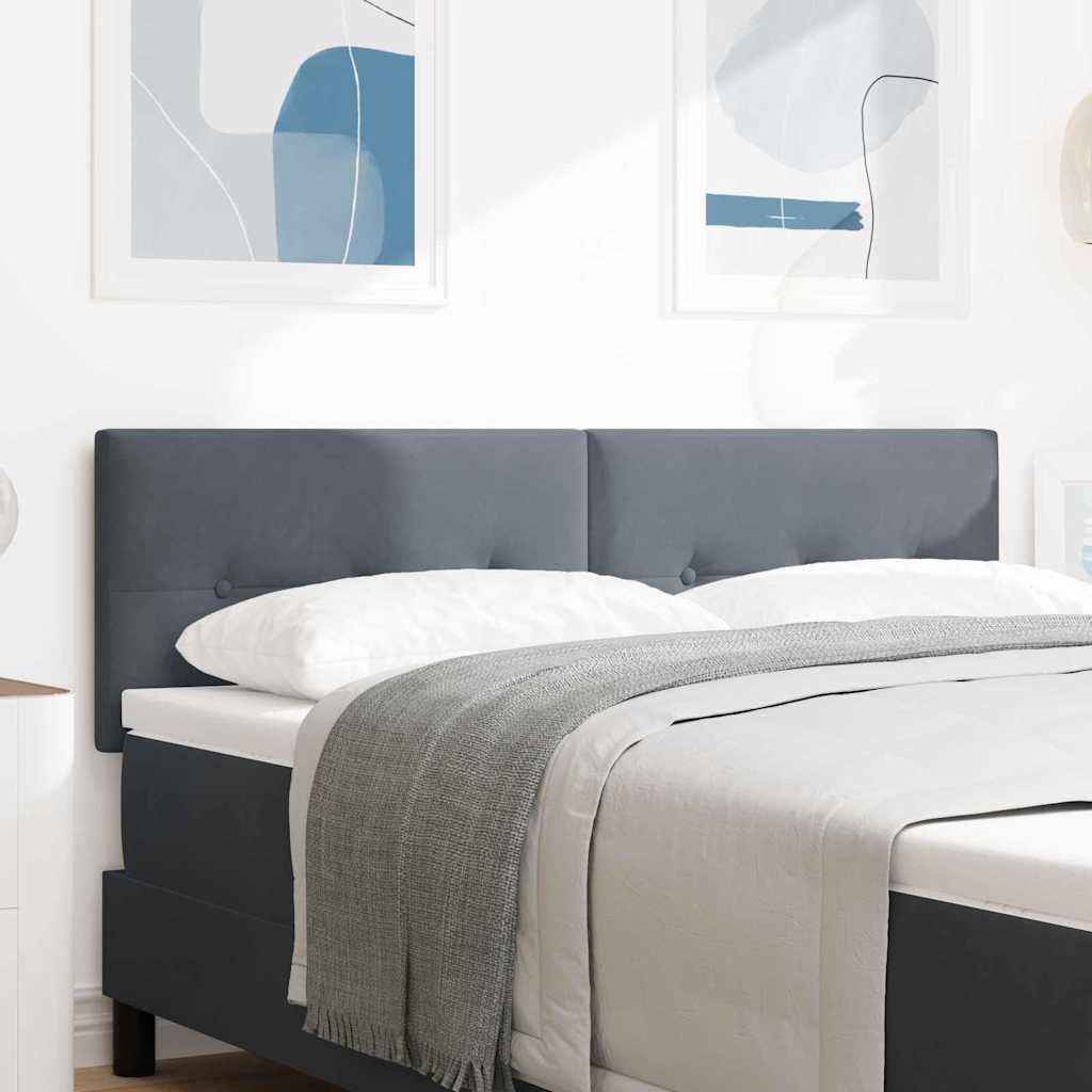 LED Kopfteil mit LED-Lichtleisten Grau 144 cm Samt
