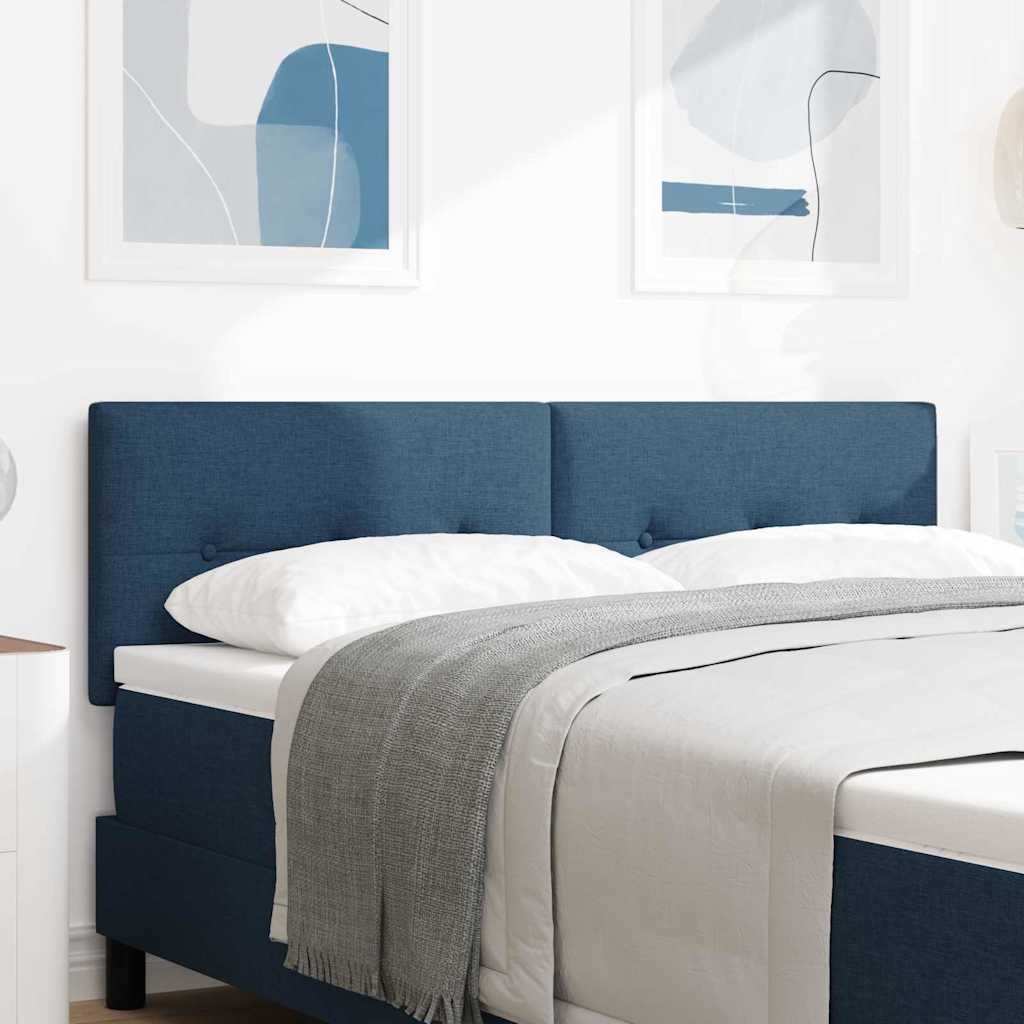 LED Kopfteil mit LED-Lichtleisten Blau 160 cm Stoff