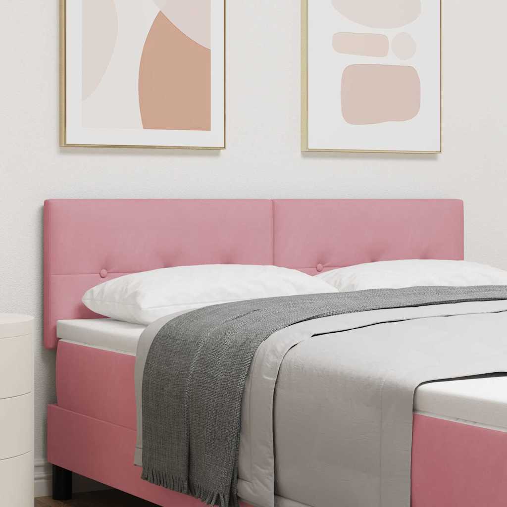 LED Kopfteil mit LED-Lichtleisten Rosa 160 cm Samt