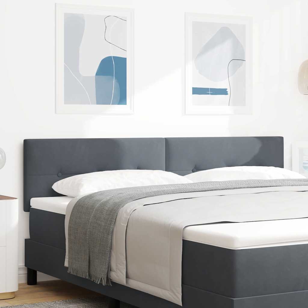LED Kopfteil mit LED-Lichtleisten Grau 180 cm Samt
