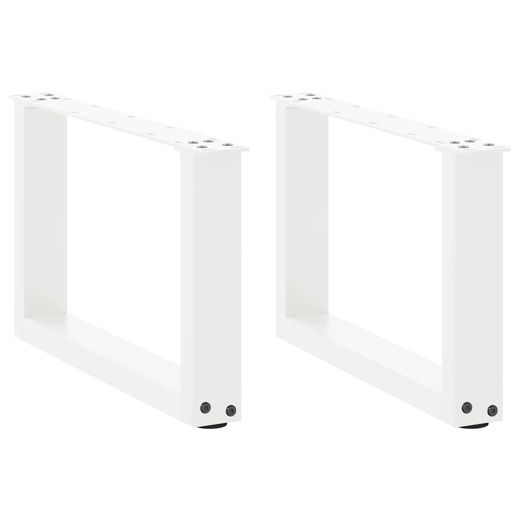 Couchtischbeine U-Form 2 Stk. Weiß 50x(30-31) cm Stahl