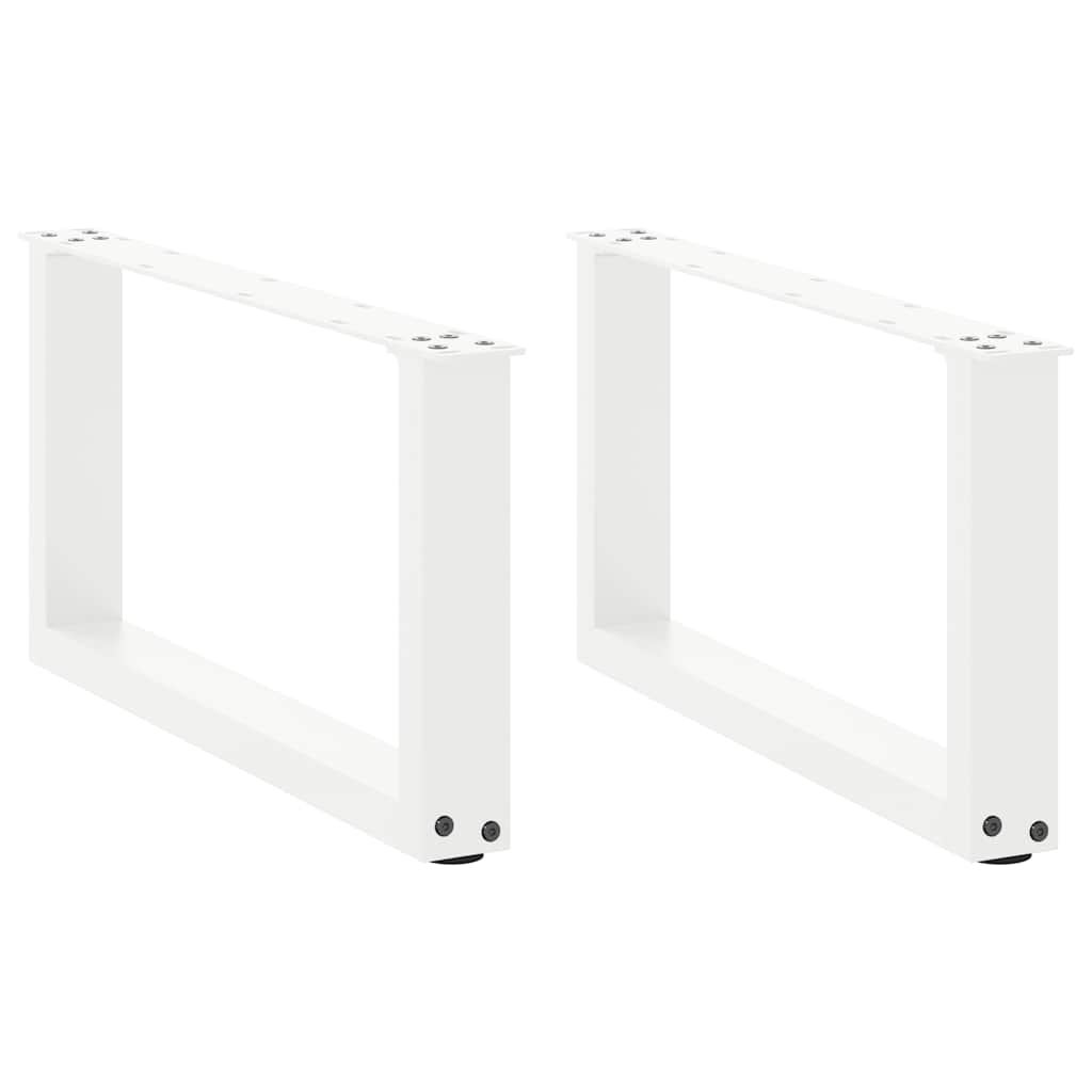 Couchtischbeine U-Form 2 Stk. Weiß 60x(30-31) cm Stahl