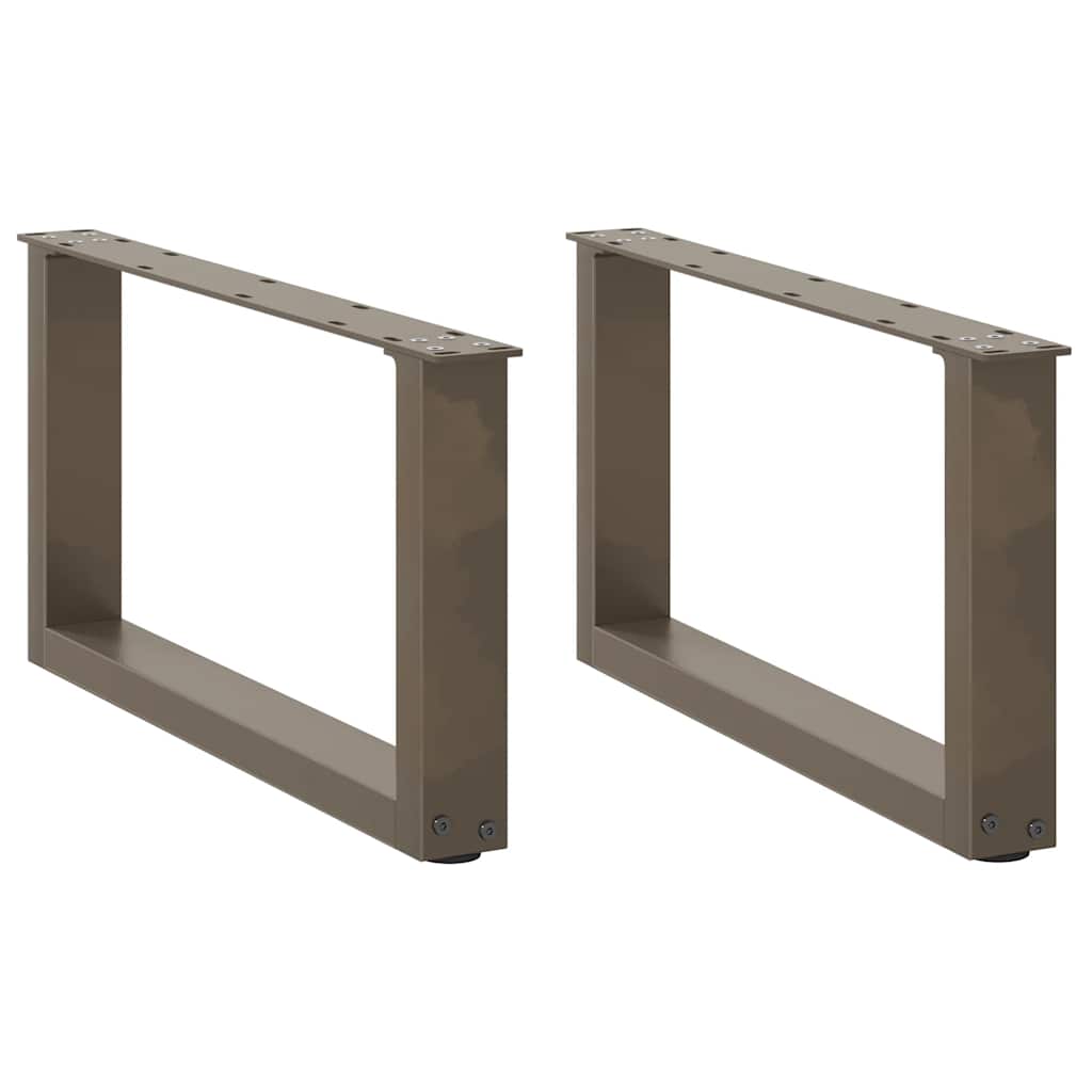 Couchtischbeine U-Form 2 Stk. Naturstahl 60x(30-31) cm Stahl