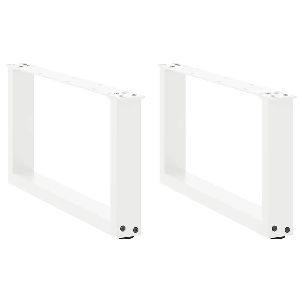 Couchtischbeine U-Form 2 Stk. Weiß 70x(30-31) cm Stahl