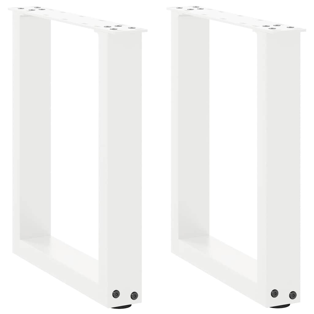 Couchtischbeine U-Form 2 Stk. Weiß 38x(42-43) cm Stahl