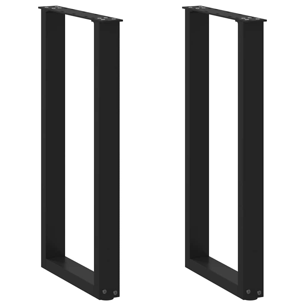 Konsolentischbeine U-Form 2 Stk. Schwarz 28x(72-73) cm Stahl