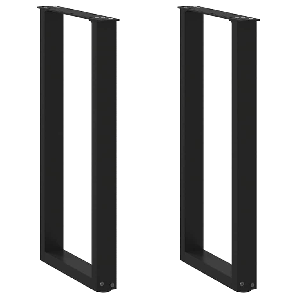 Konsolentischbeine U-Form 2 Stk. Schwarz 38x(72-73) cm Stahl