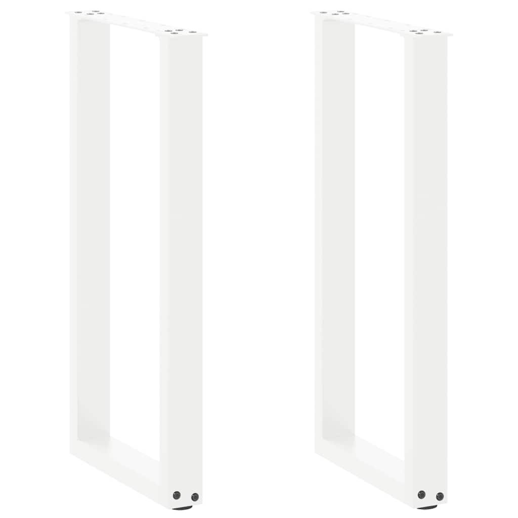 Konsolentischbeine U-Form 2 Stk. Weiß 38x(72-73) cm Stahl