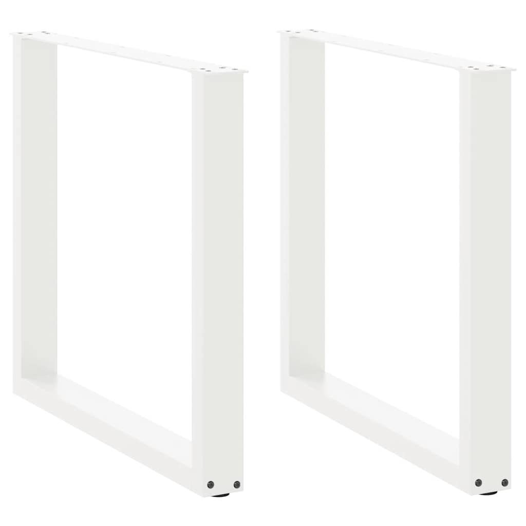 Esstischbeine U-Form 2 Stk. Weiß 80x(72-73) cm Stahl