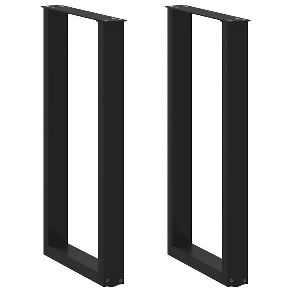 Bartischbeine U-Form 2 Stk. Schwarz 50x(90-91) cm Stahl