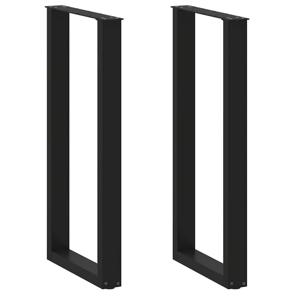 Bartischbeine U-Form 2 Stk. Schwarz 40x(100-101) cm Stahl