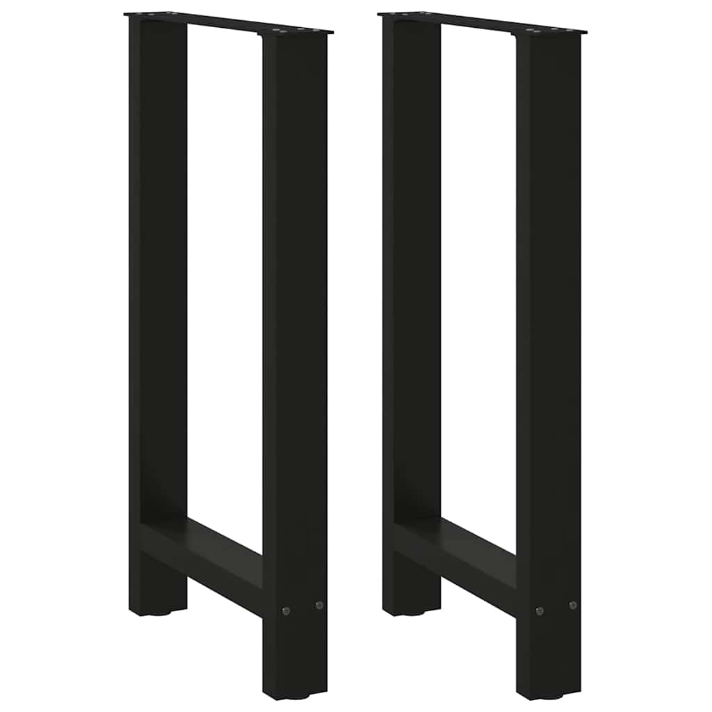 Bartischbeine Schwarz 2 Stk. 40x(90-91) cm Stahl