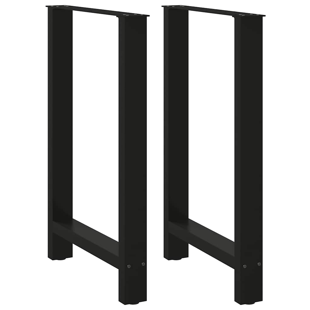 Bartischbeine Schwarz 2 Stk. 60x(90-91) cm Stahl