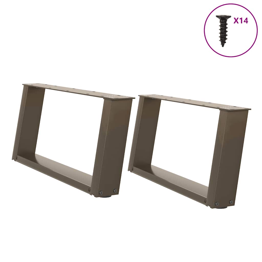 Couchtischbeine U-Form 2 Stk. Naturstahl 60x(30-31) cm Stahl