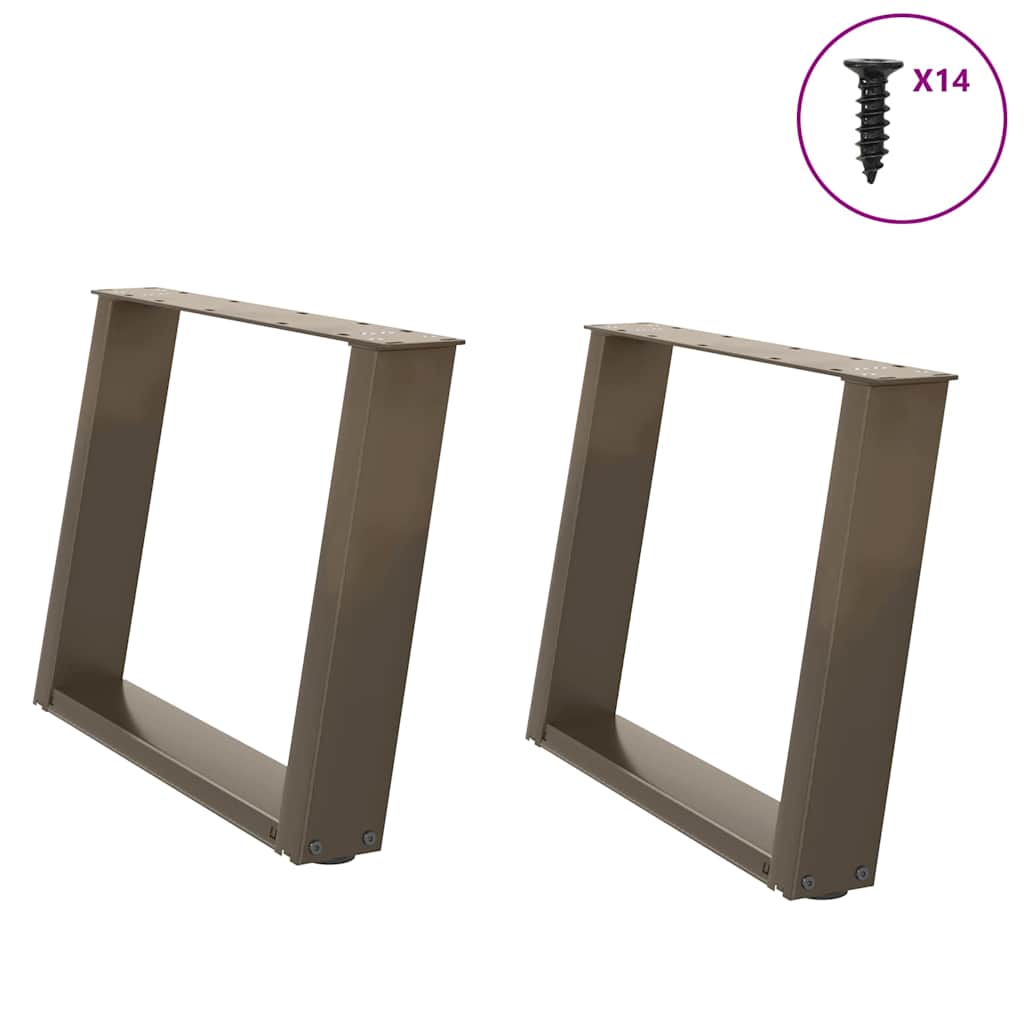 Couchtischbeine U-Form 2 Stk. Naturstahl 70x(42-43) cm Stahl