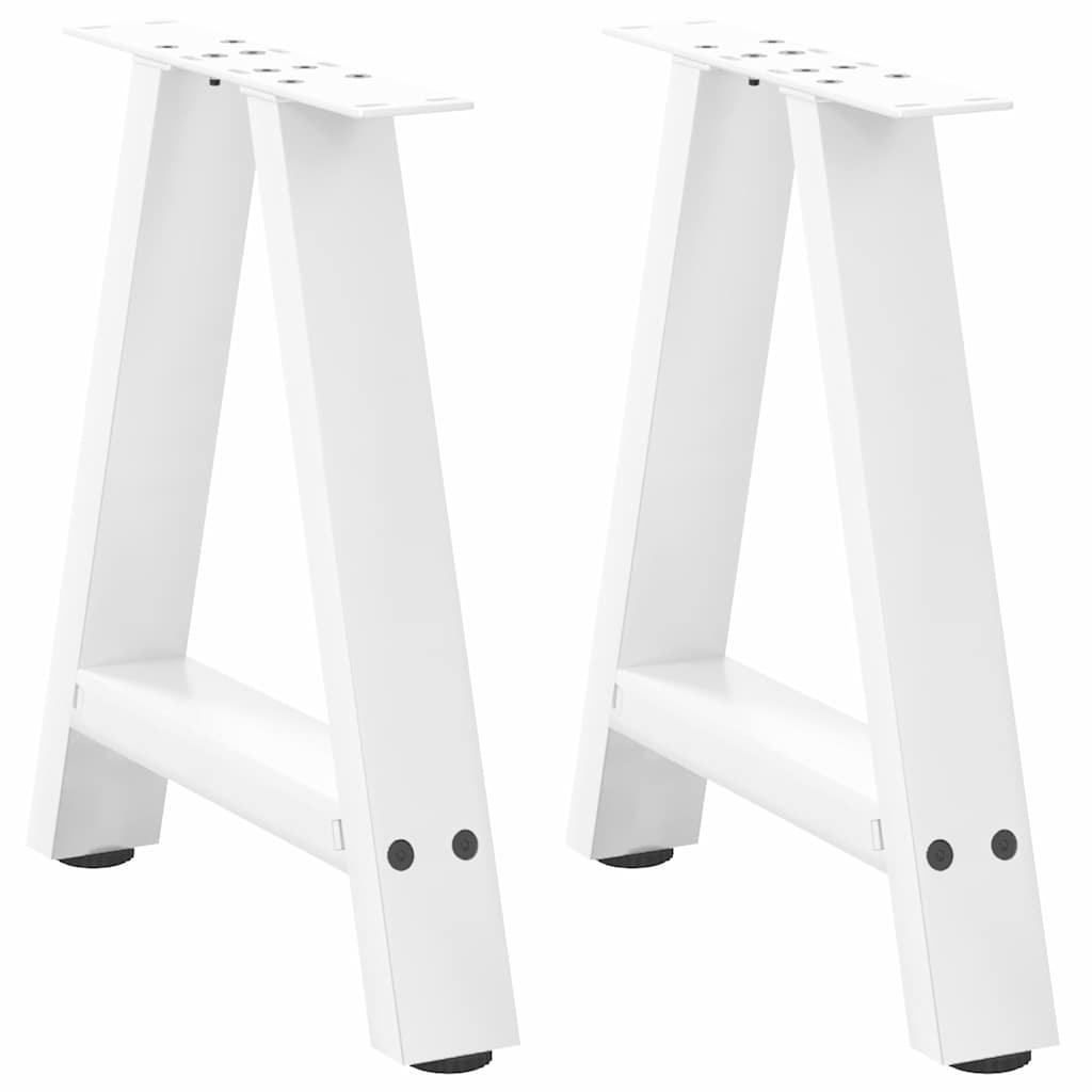 Couchtischbeine A-Form 2 Stk. Weiß 50x(42-43) cm Stahl