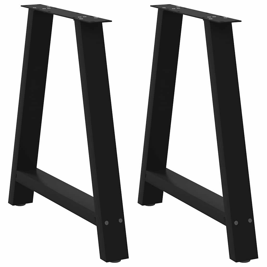 Esstischbeine A-Form 2 Stk. Schwarz 80x(72-73) cm Stahl