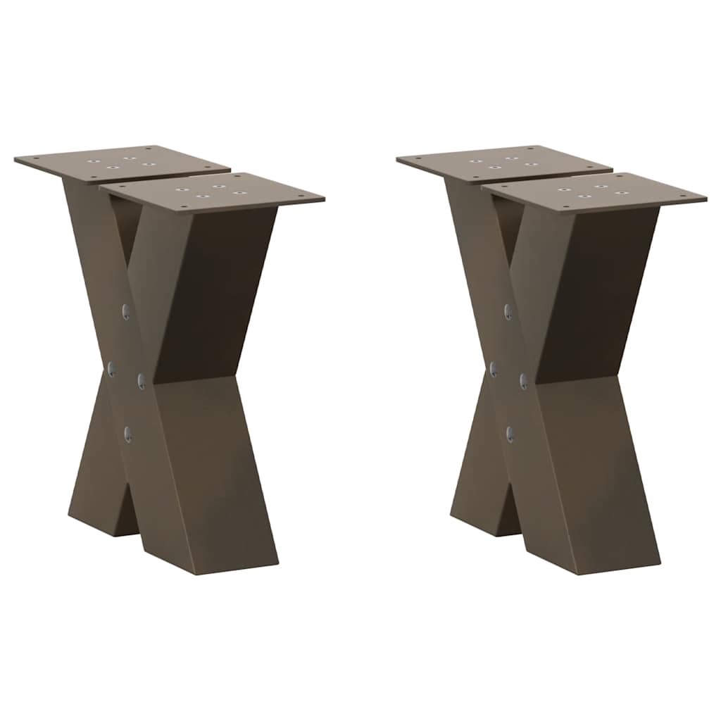 Couchtischbeine X-Form 2 Stk. Naturstahl 40x(30-31) cm Stahl