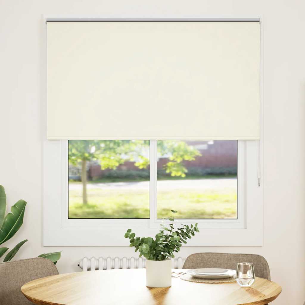 Verdunkelungsrollo Cremeweiß 135x130cm Stoffbreite 131,6cm