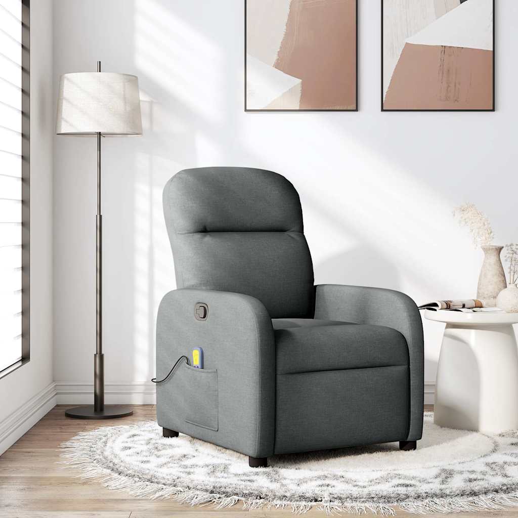 Massage-Relaxsessel, Stoff, Dunkelgrau