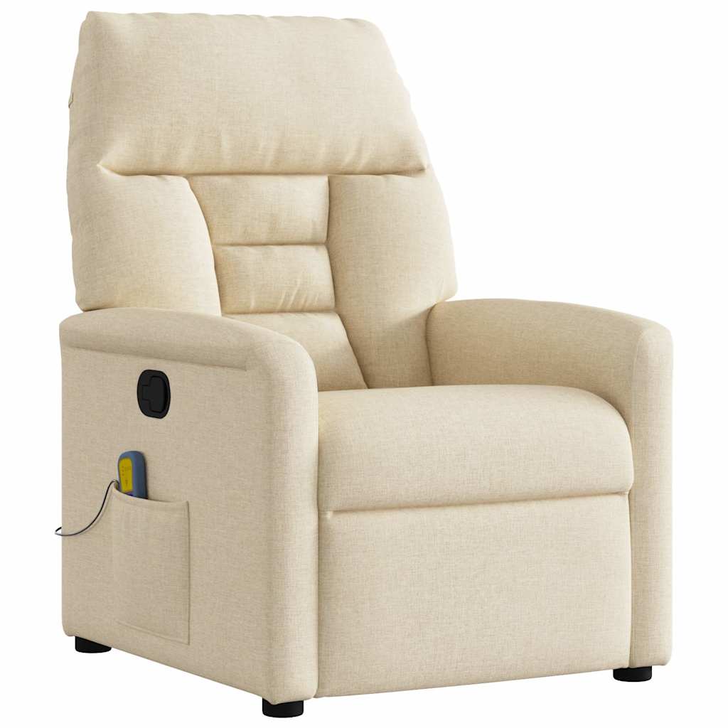 Massagesessel Creme Stoff