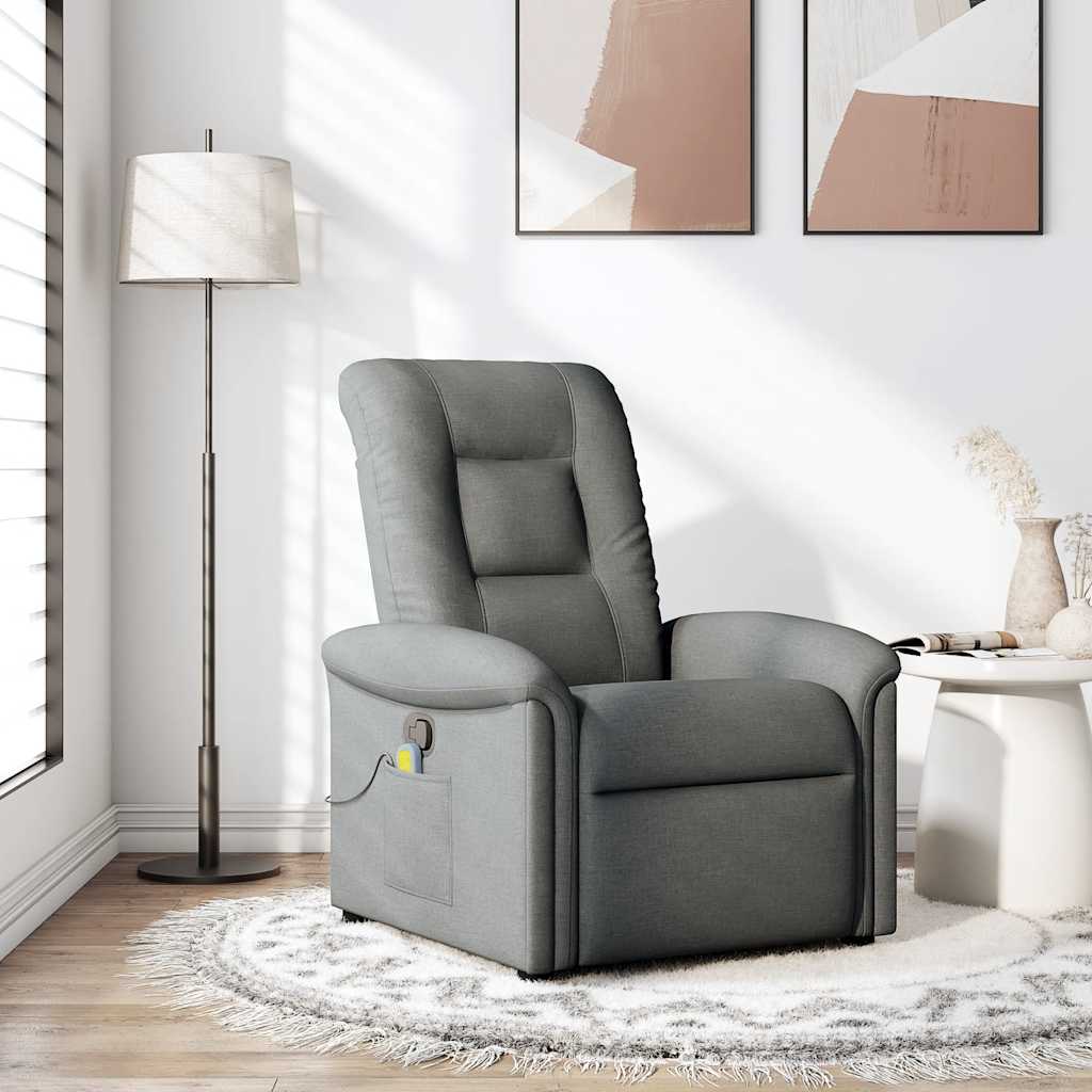 Massage-Relaxsessel, Stoff, Dunkelgrau
