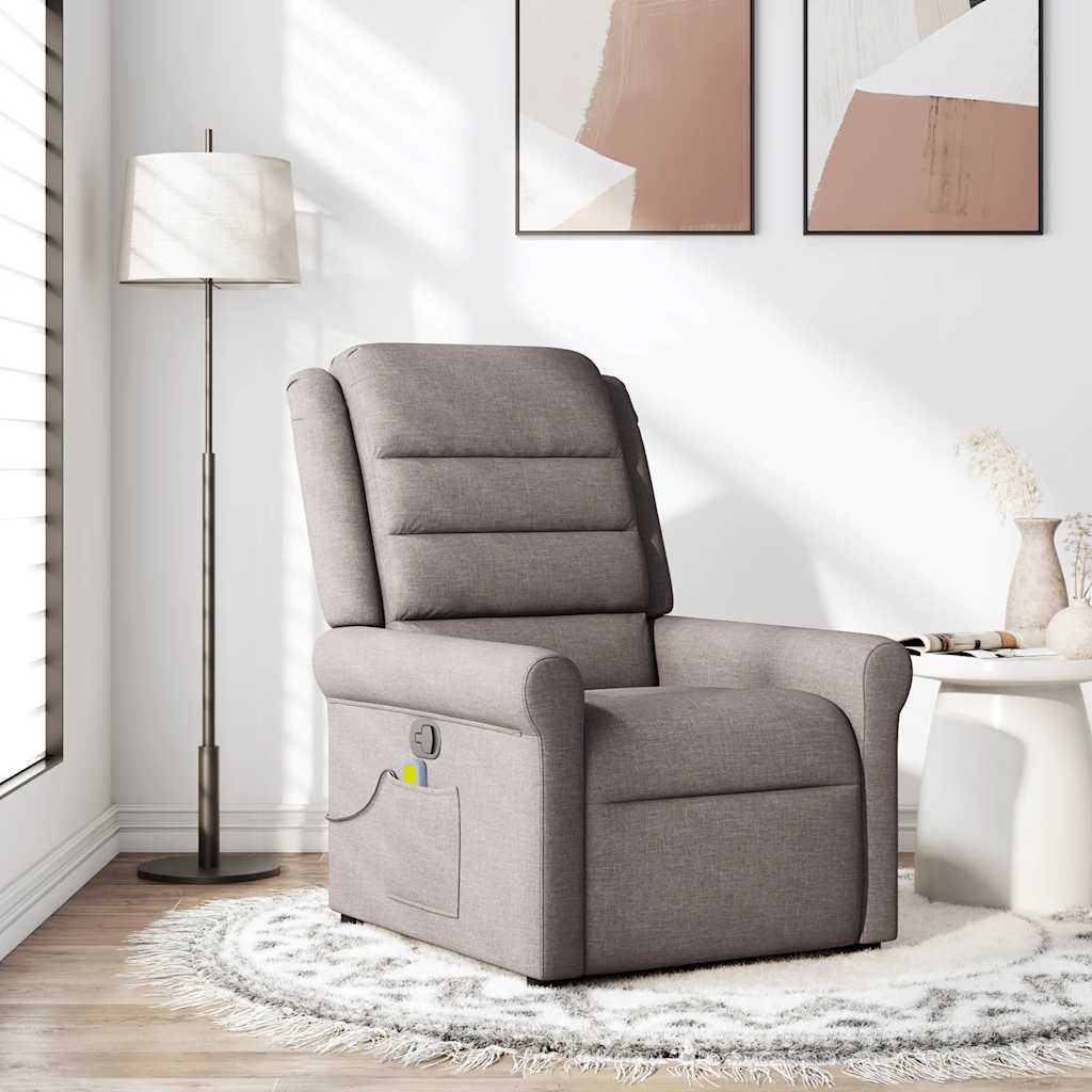 Massagesessel Taupe Stoff