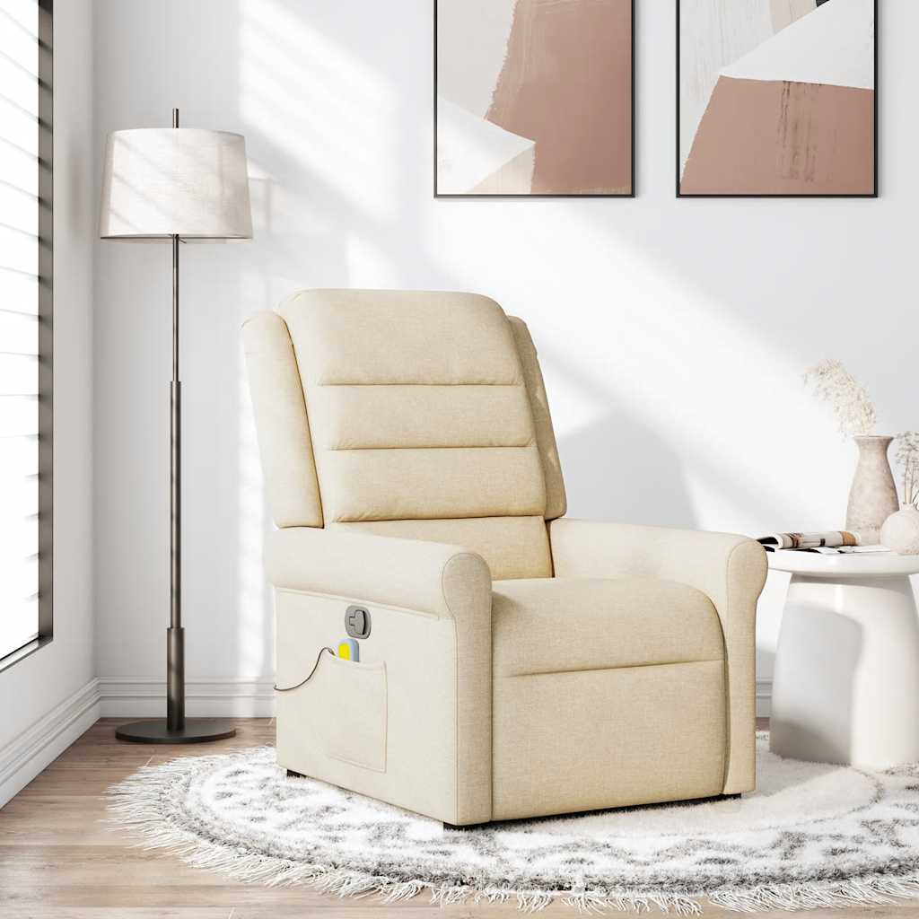 Massagesessel Creme Stoff