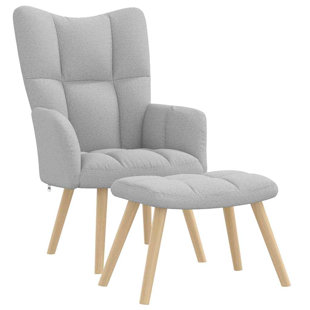 Relaxsessel mit Fußhocker Wolkengrauer Stoff