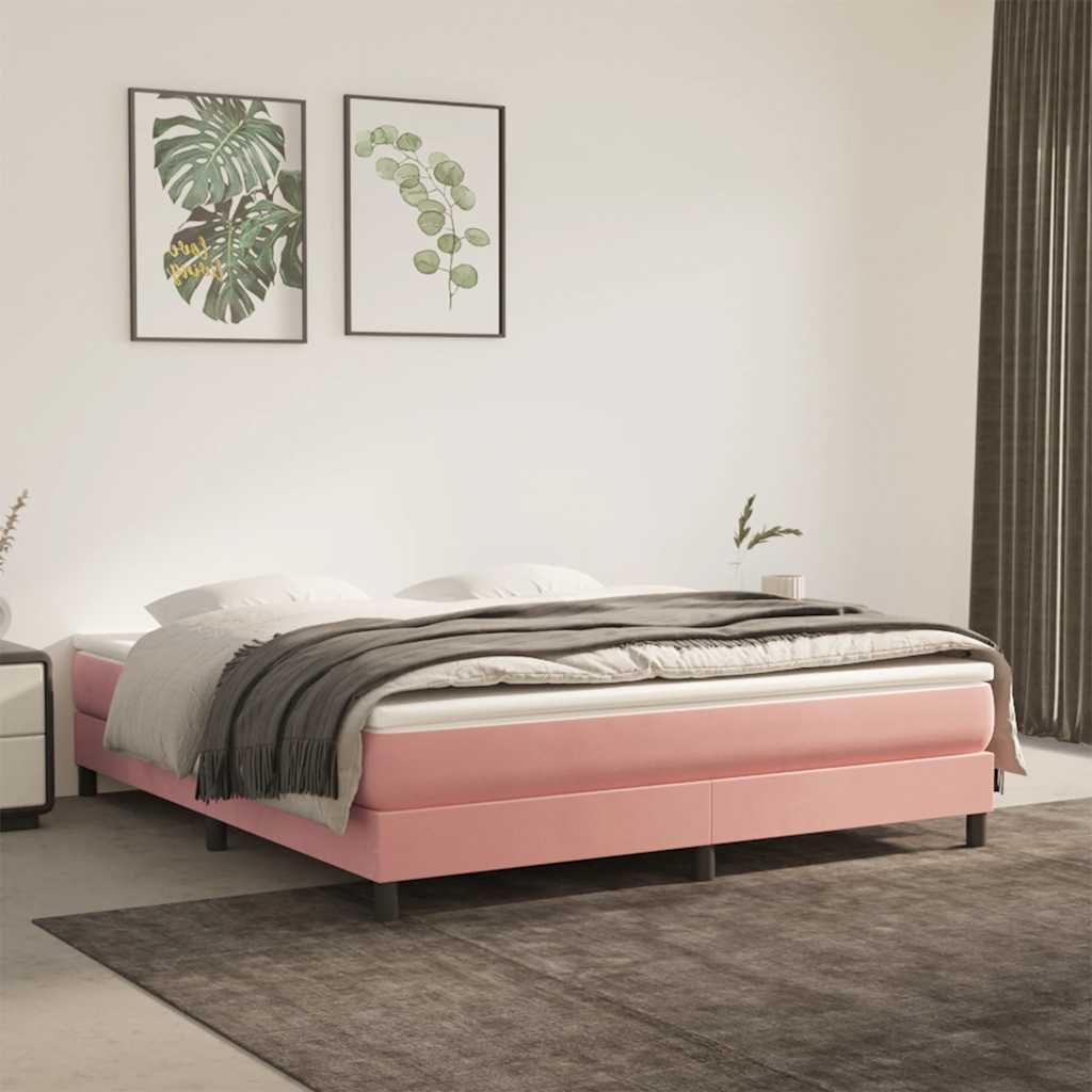 Taschenfederkernmatratze Mittel Rosa 160x220x20 cm Samt