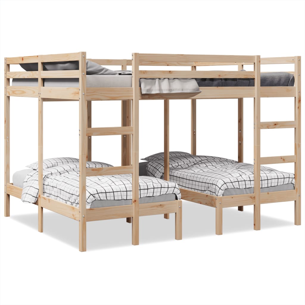Dreifach-Etagenbett 160x200/80x160 cm Massivholz Kiefer