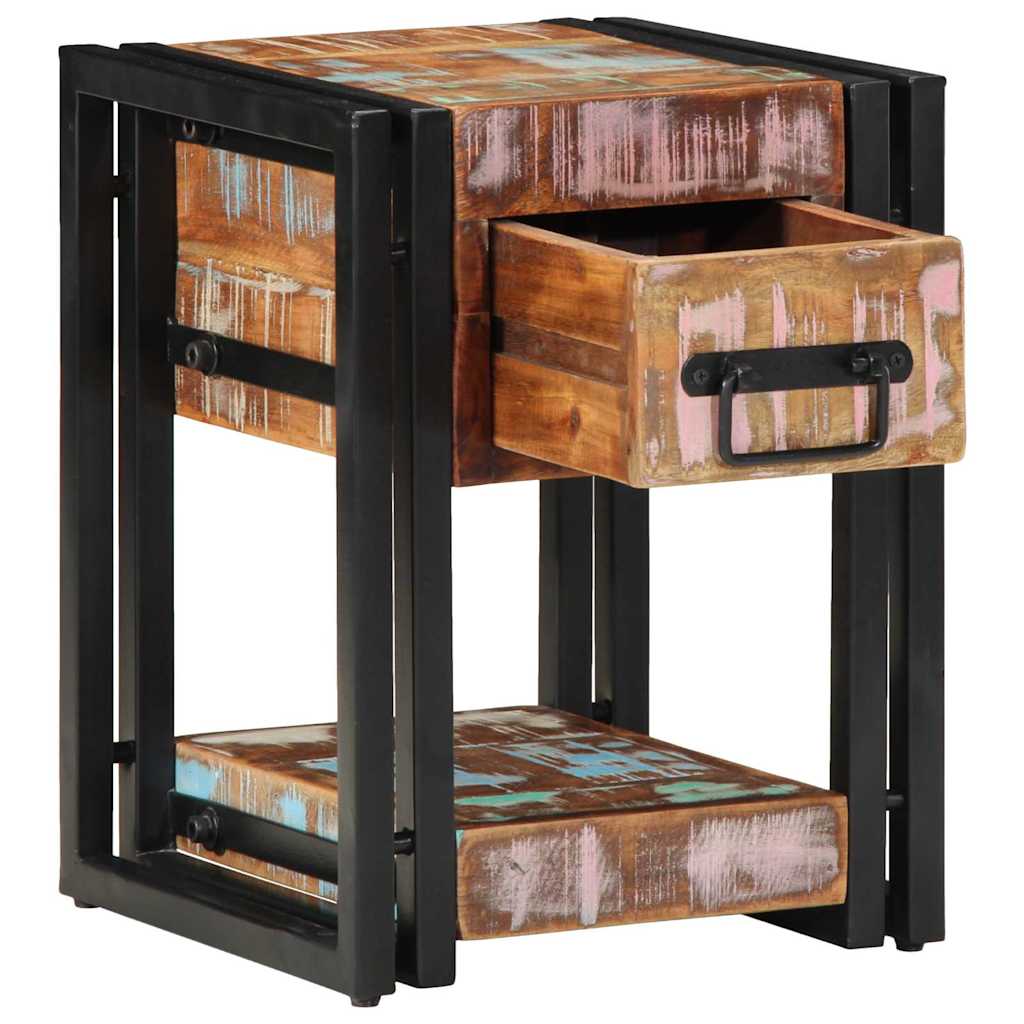 Nachttisch 30 x 30 x 40 cm Massives upgecyceltes Holz