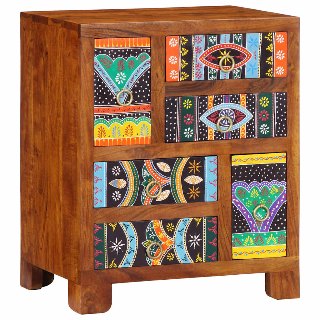 Sideboard Mehrfarbig 50x35x60 cm Massivholz Akazie