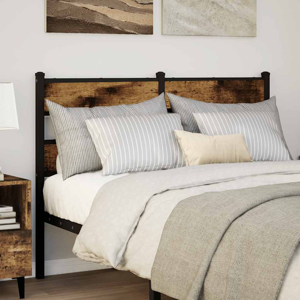 Ersatz-Kopfteil Räuchereiche 120 cm Eisen und Holzwerkstoff