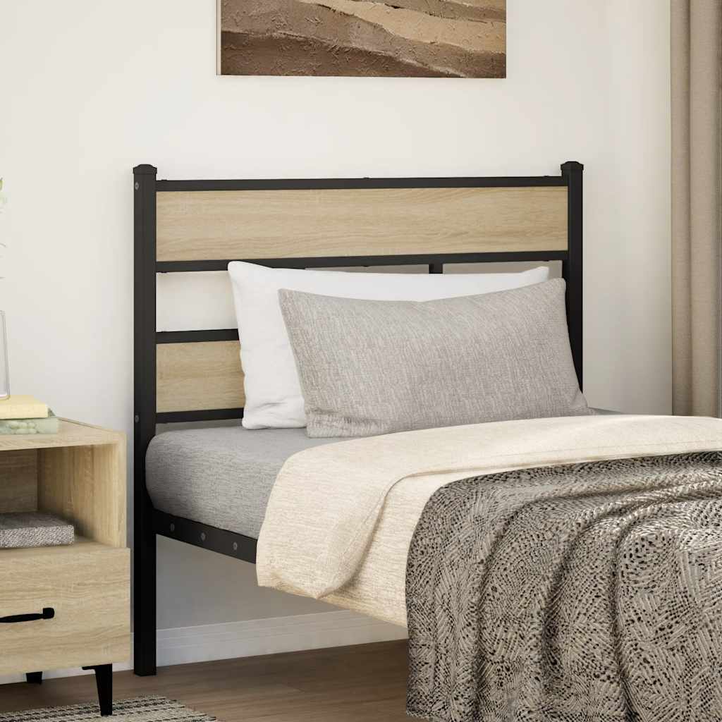 Ersatz-Kopfteil Sonoma-Eiche 107 cm Eisen und Holzwerkstoff