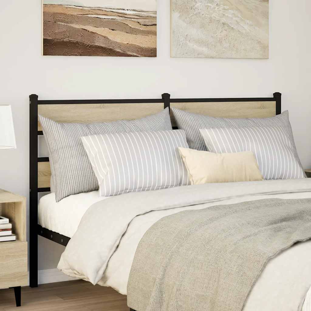 Ersatz-Kopfteil Sonoma-Eiche 135 cm Eisen und Holzwerkstoff