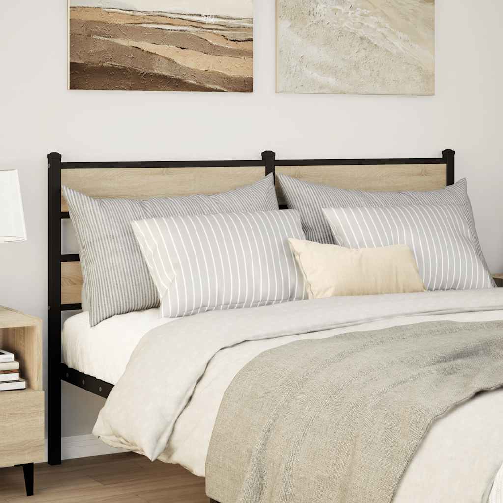 Ersatz-Kopfteil Sonoma-Eiche 140 cm Eisen und Holzwerkstoff