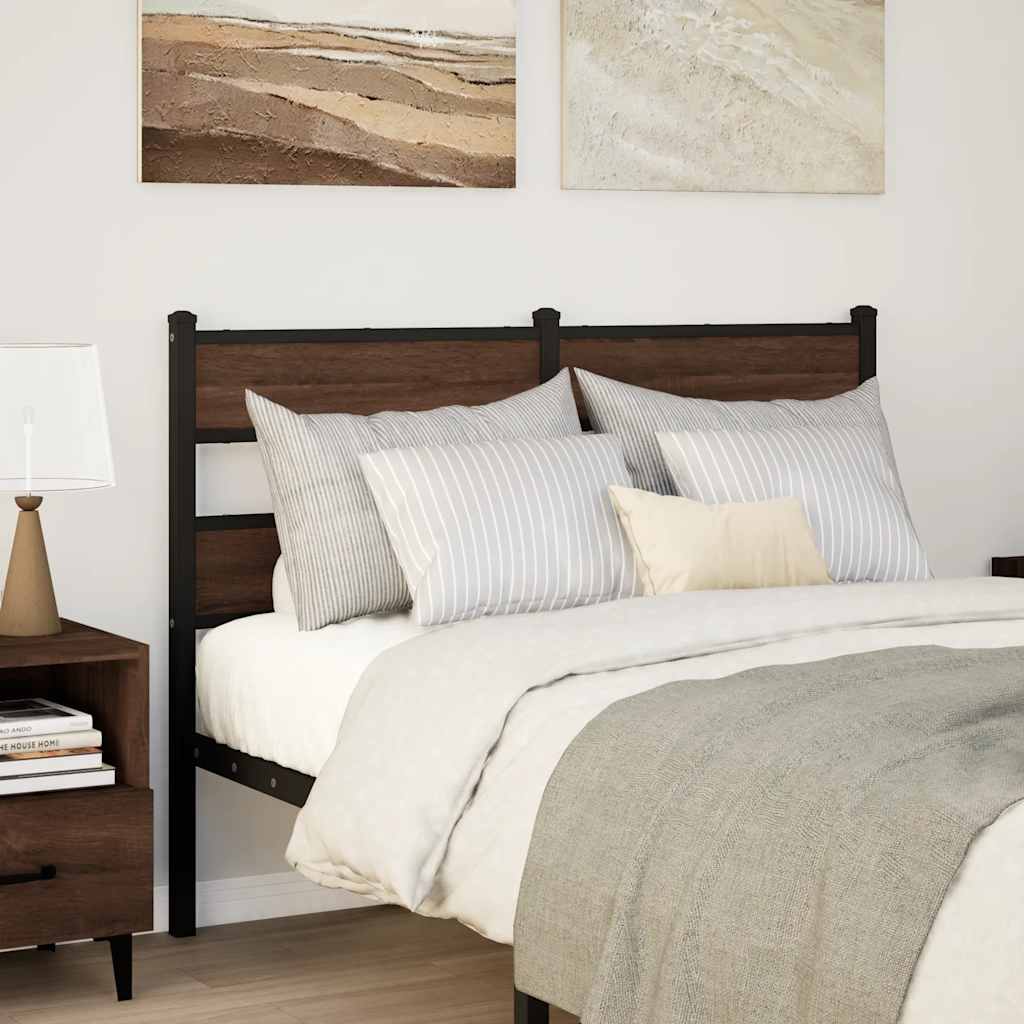 Ersatz-Kopfteil Braun Eichen-Optik 120 cm Stahl und Holzwerkstoff