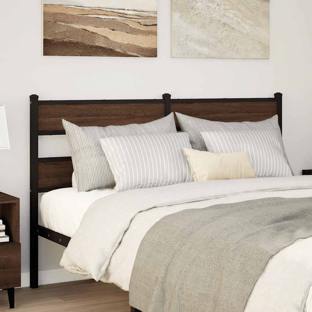 Ersatz-Kopfteil Braun Eichen-Optik 135 cm Stahl und Holzwerkstoff
