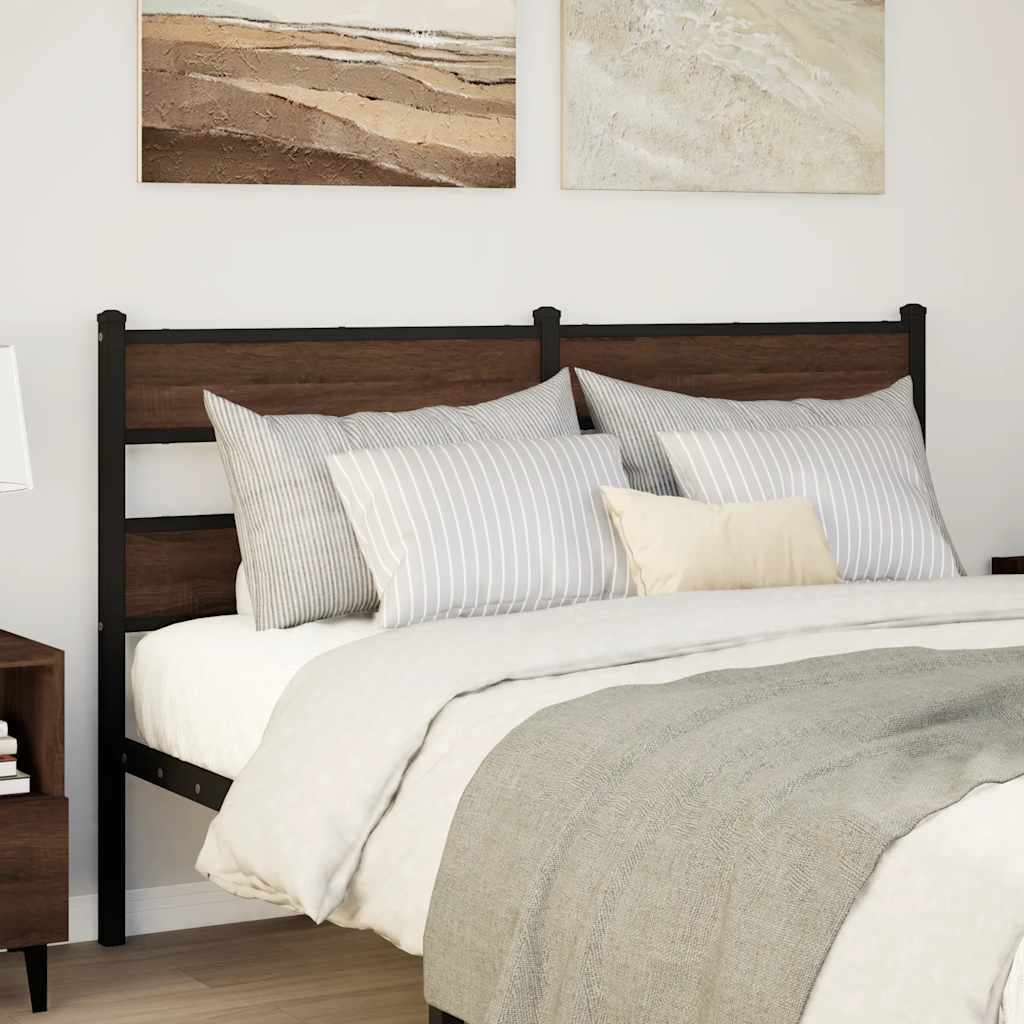 Ersatz-Kopfteil Braun Eichen-Optik 160 cm Stahl und Holzwerkstoff