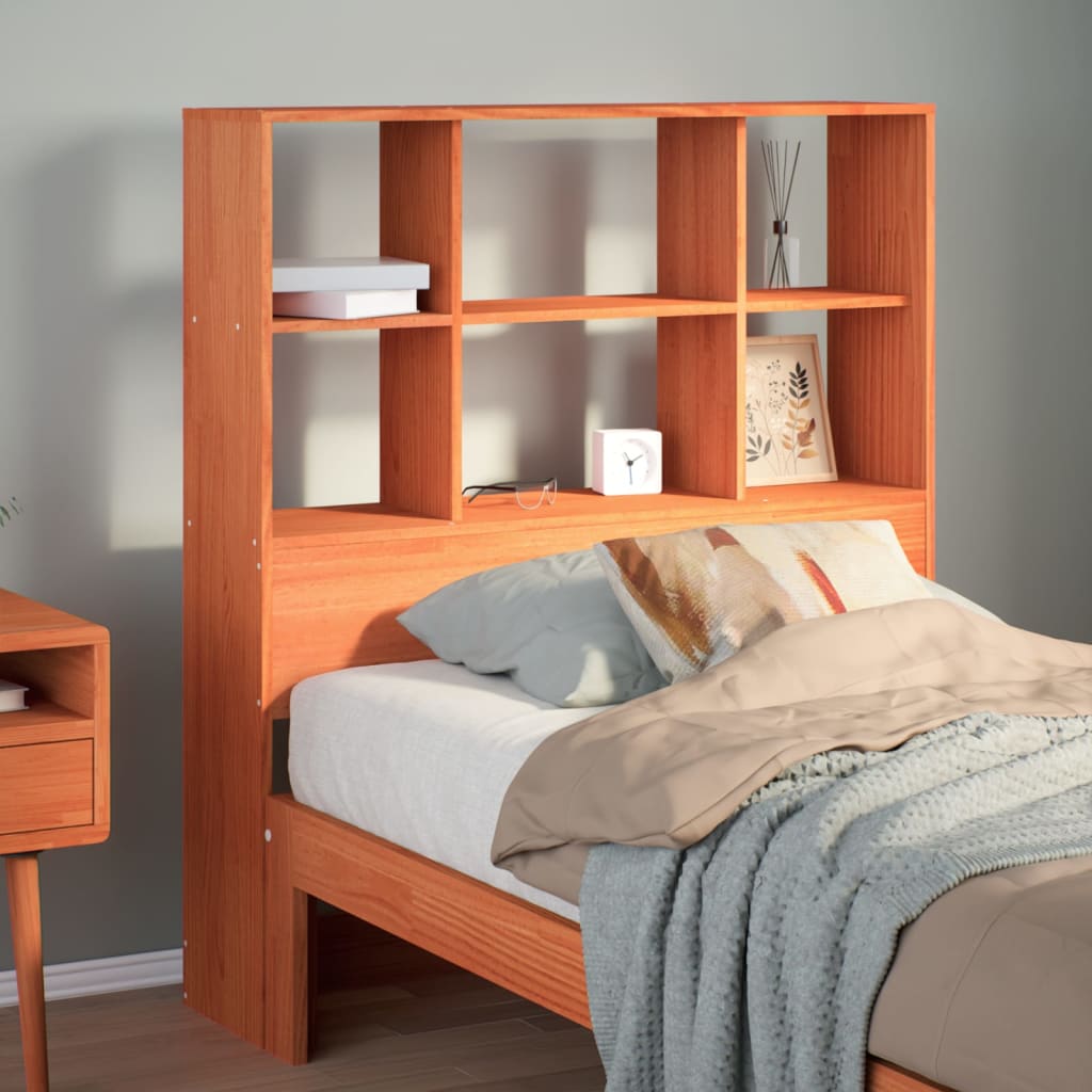 Kopfteil mit Stauraum Wachsbraun 75 cm Massivholz Kiefer