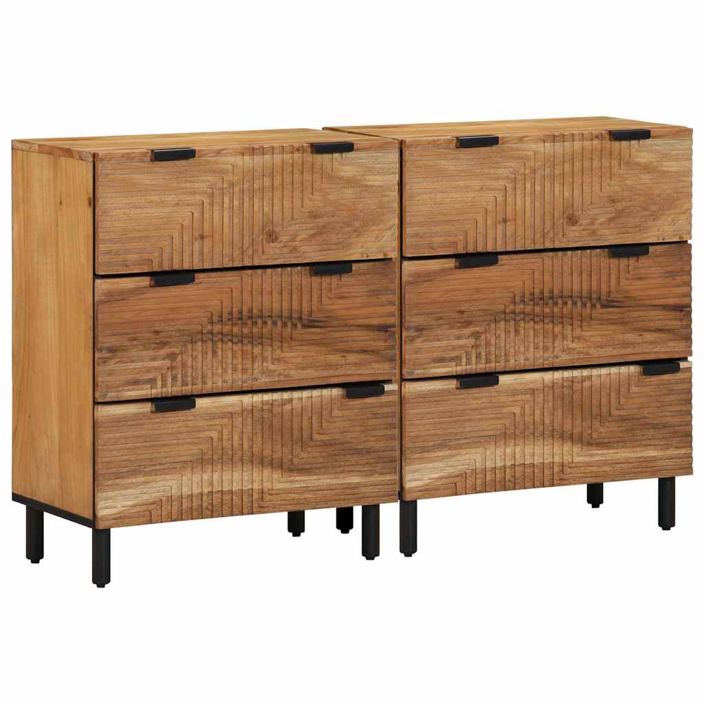Sideboard Set 2 stk. 120 x 33 x 75 cm Massivholz Akazie
