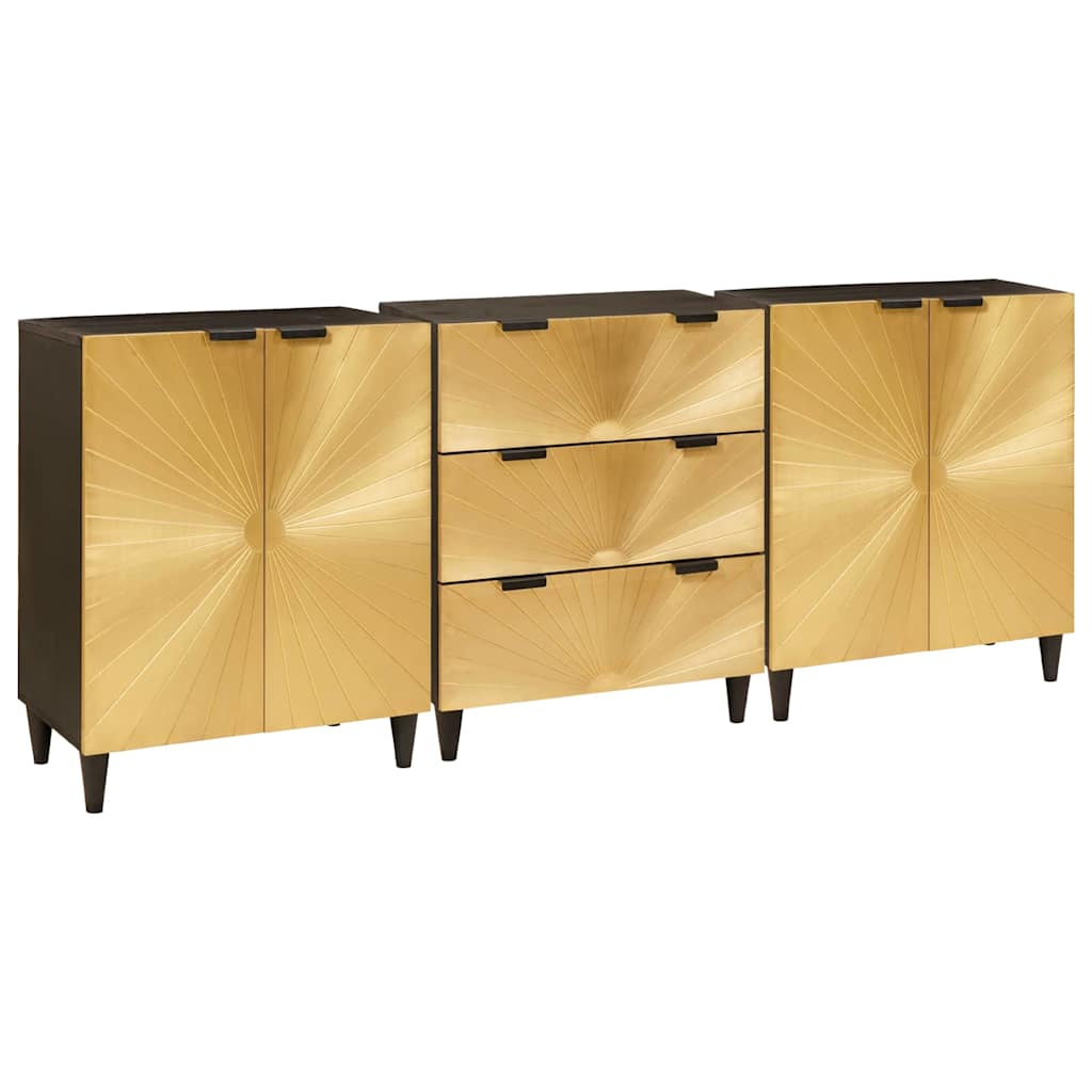 Sideboard Set 3 stk. 180 x 33 x 75 cm Massivholz Mango