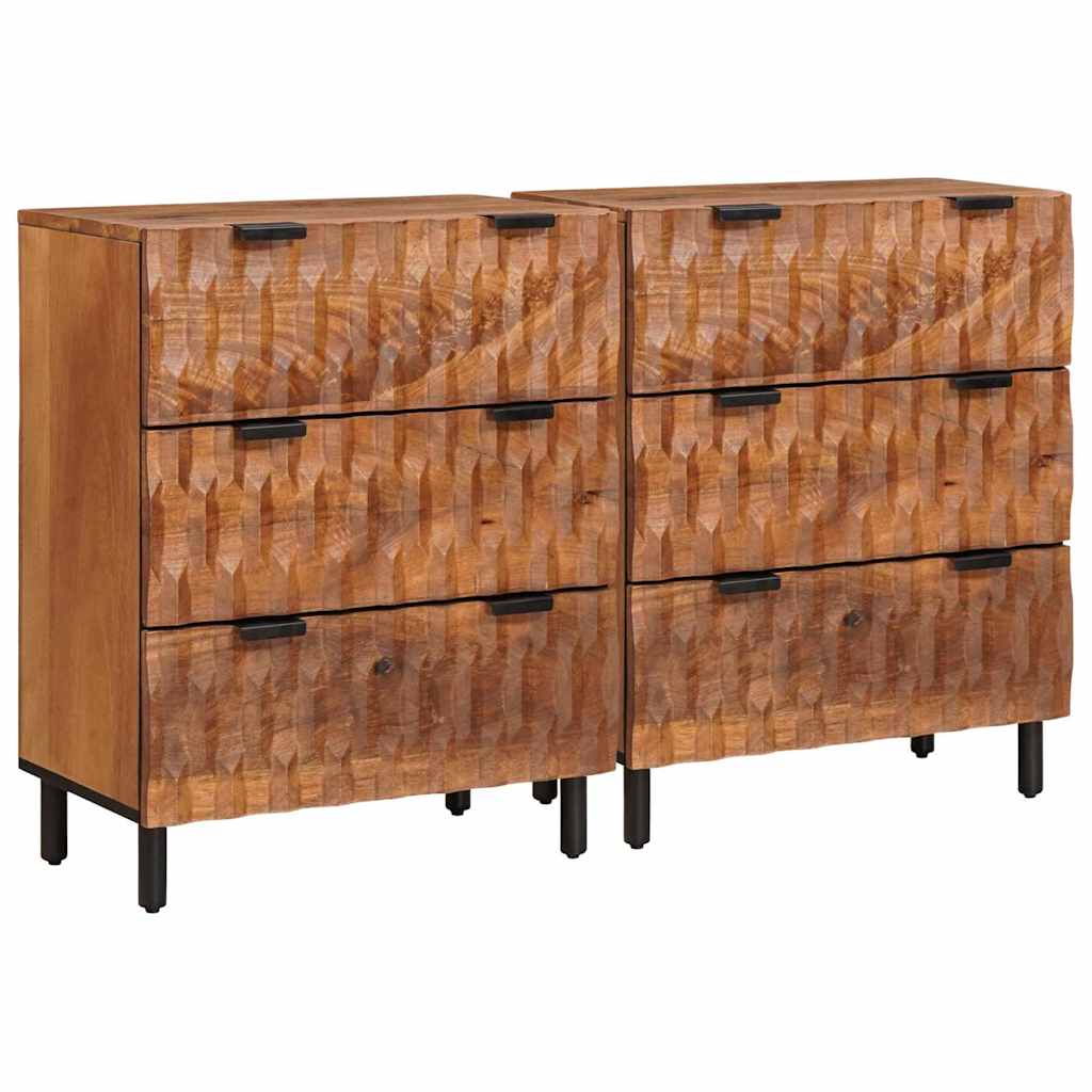 Sideboard 2 stk. 60 x 33 x 75 cm Massivholz Mango