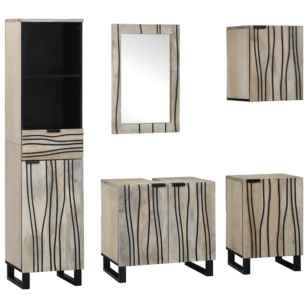 Badezimmermöbel-Set 5 stk. Walnussbraun 38 x 33 x 160 cm