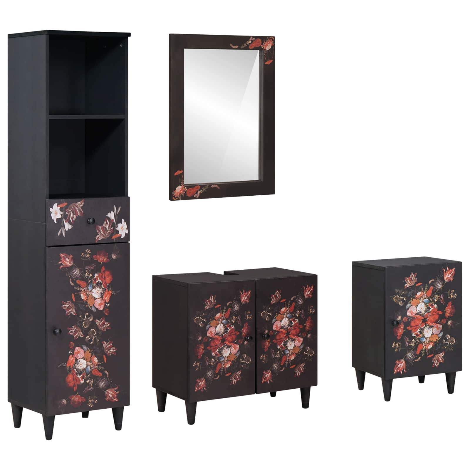 Badezimmerschrank-Set 4 Stk. Massivholz Mango