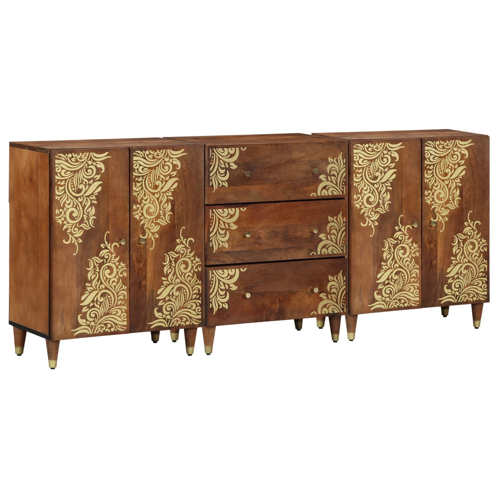Badezimmerschrank-Set 3 stk. 180 x 33 x 75 cm Massivholz Mango