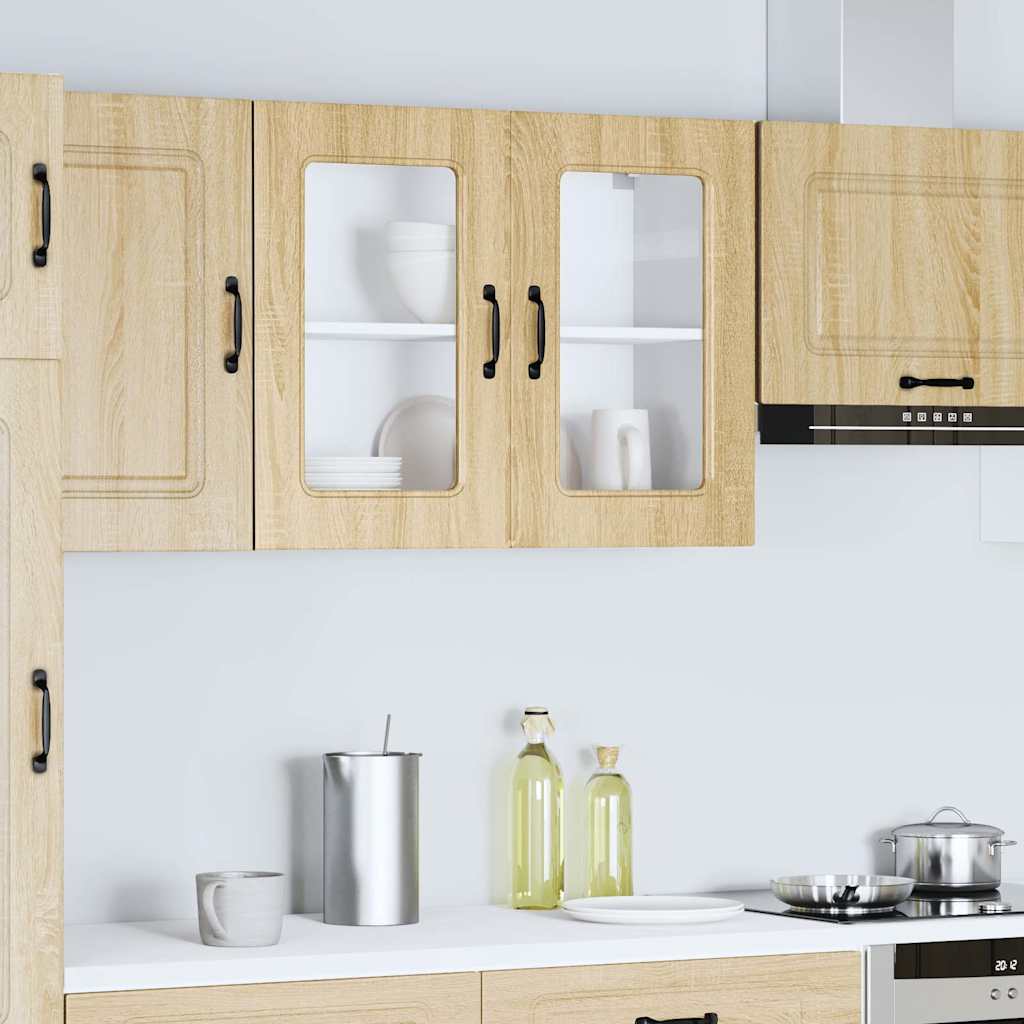 Küchen-Hängeschrank mit Glastür Kalmar Sonoma-Eiche Holzwerkstoff
