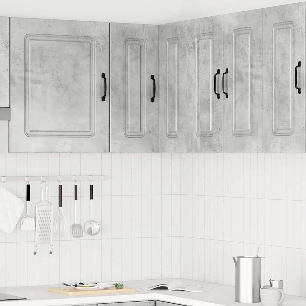 Küchen-Eckhängeschrank Kalmar Betongrau Holzwerkstoff
