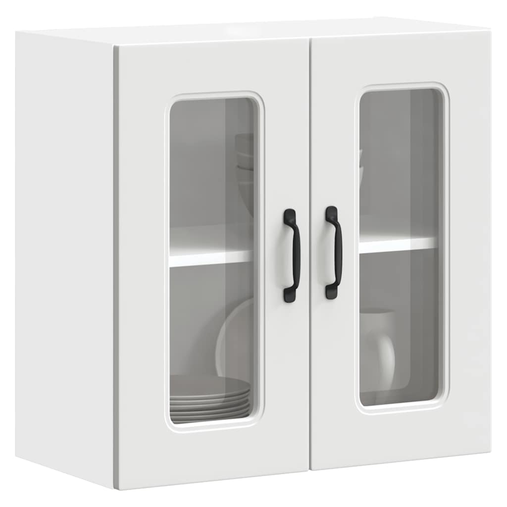 Küchen-Hängeschrank mit Glastür Kalmar Weiß Holzwerkstoff